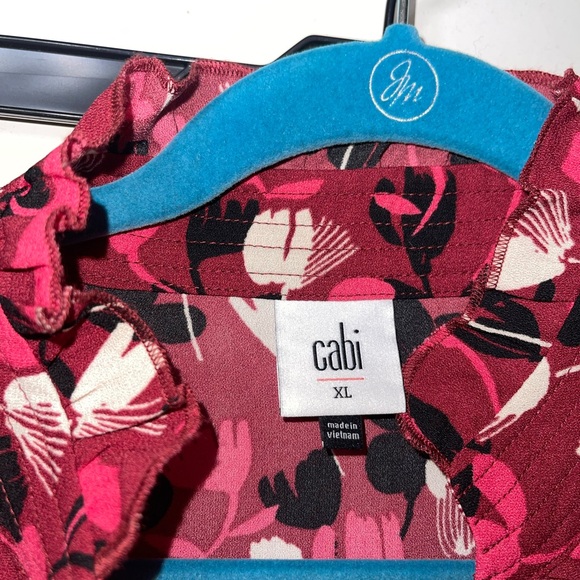 CAbi Floral Blouse in Red and Pink - Picture 5 of 6